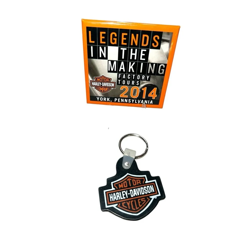 Lot Of 2 Harley Davidson Items Harley Shirt‎ Pin And Harley Davidson Key Chain